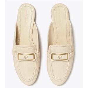 TORY BURCH Georgia Backless Loafer Slides Mules Size 7 Textured  Cream $298